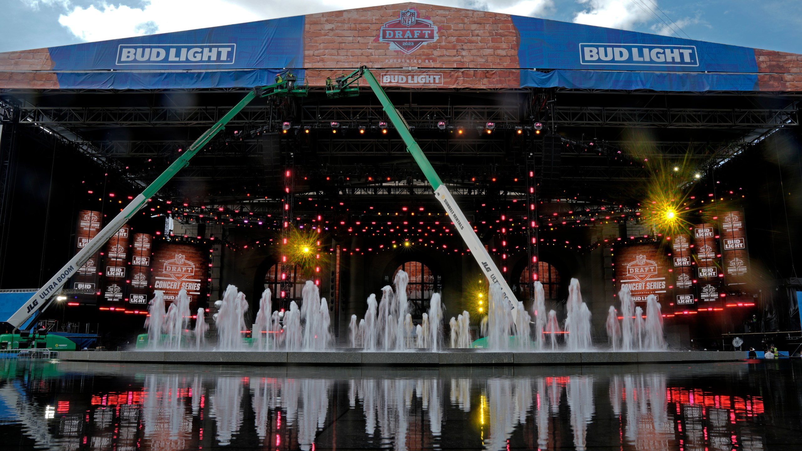 Preparations for the NFL Draft continue Tuesday, April 25, 2023, at Union Station in Kansas City, Mo. The draft will run from April 27-29. (AP Photo/Charlie Riedel)